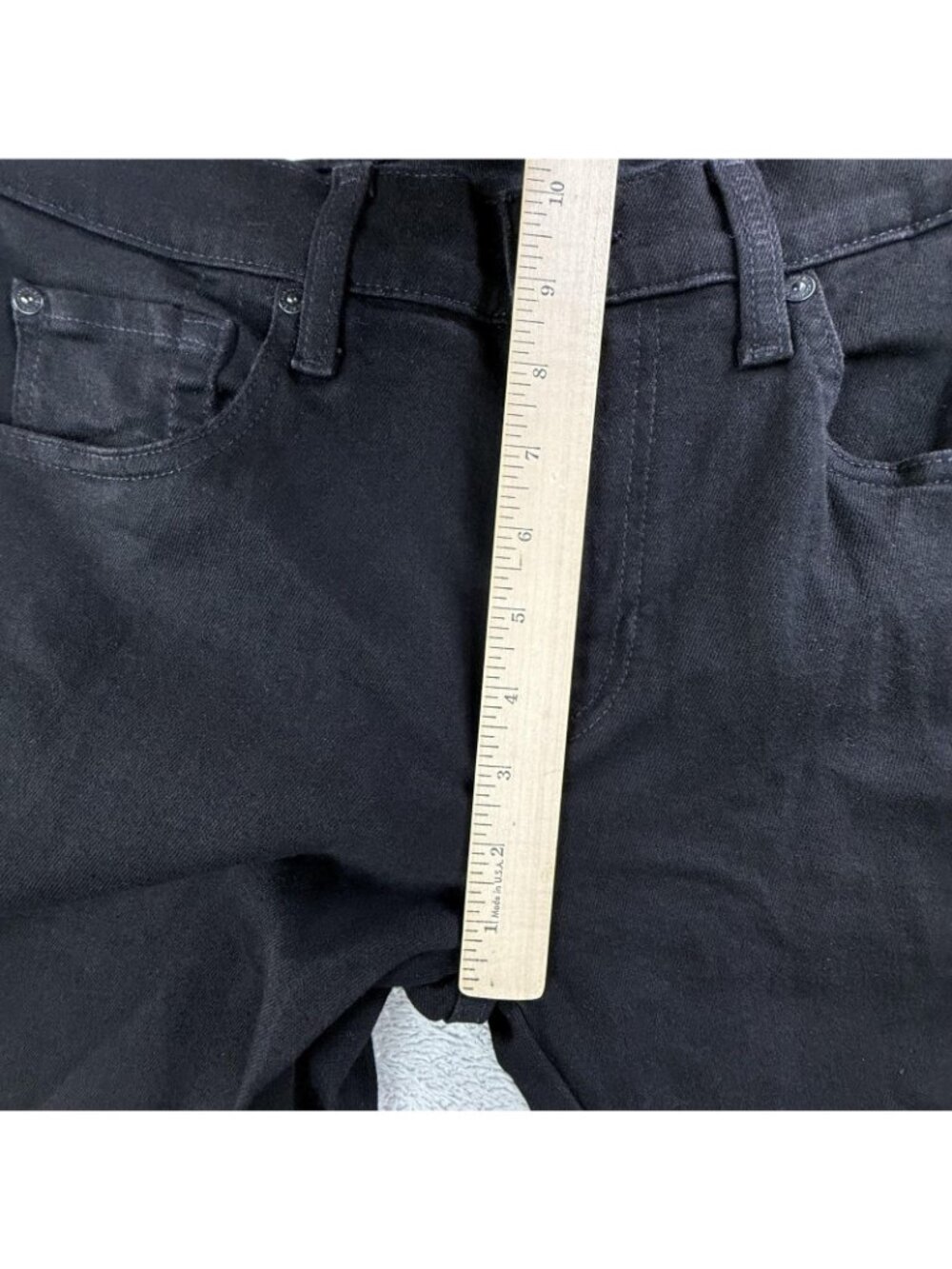 7 For All Mankind Paxtyn Jeans Mens 32x33 Black Skinny Stretch Dark Wash Denim - Picture 15 of 16
